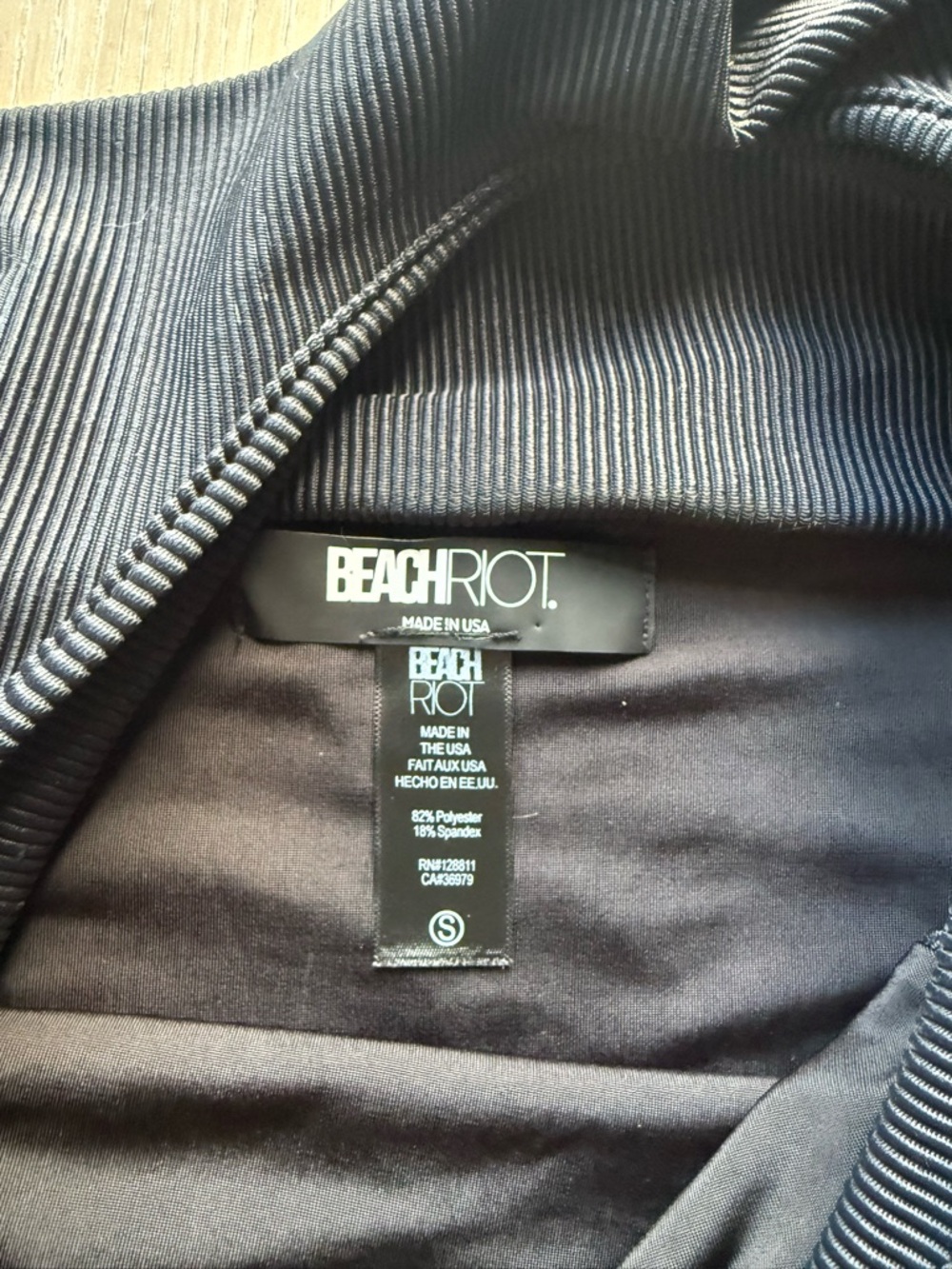 Beach Riot Black Ribbed Swim Top - Picture 4 of 4